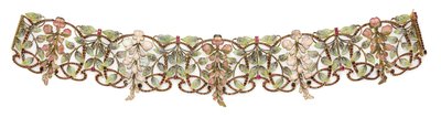 Art Nouveau çok değerli taş ve emaye 