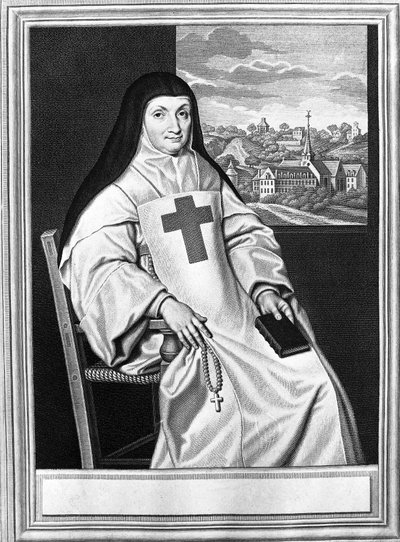 Jacqueline Marie Angélique Arnauld, anne Angélique (1591-1661), Fransız rahibe, Port Royal des Champs (Port-Royal-des-Champs) başrahibesi. by Philippe de (after) Champaigne