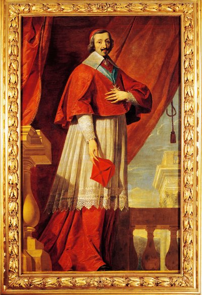 Fransa, Fontaine Chaalis, Fransız devlet adamı ve din adamının portresi, Kardinal Richelieu (1585-1642) by Philippe de (school of) Champaigne