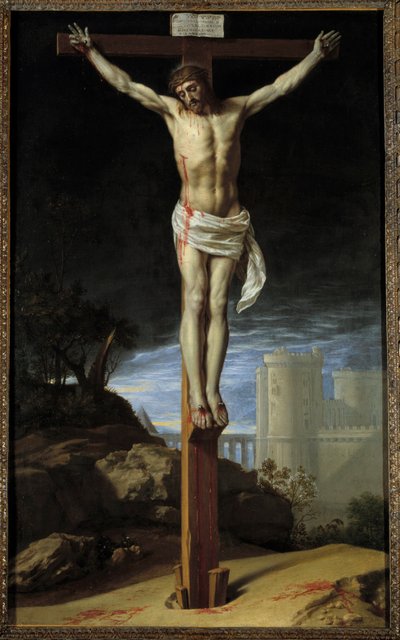 Philip of Champaigne (1602-1674) (ec.flam.) 17. yüzyıl Kansas City tarafından Haç Üzerinde İsa Tablosu. Nelson Galerisi by Philippe de Champaigne