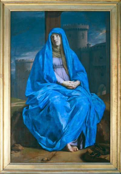 La Vierge de douleur au pied de la croix - Ayaklarının dibinde haç ile yas tutan bakire ... by Philippe de Champaigne