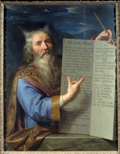 Musa ve Kanun tabloları. Philippe De Champaigne (1602-1674) Ec. Alev. by Philippe de Champaigne