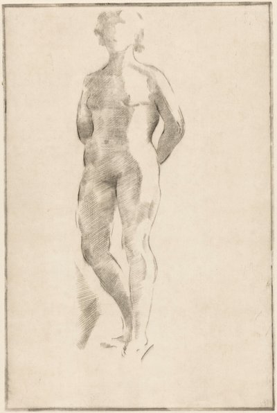 Elleri arkasında duran çıplak kadın by Philippus de Groot (signed by artist)