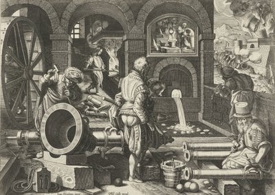 topçu atölyesi Yeni icatlar ve keşifler (dizi başlığı) Nova Reperta (dizi başlığı) by Philips Galle (attributed to workshop of)