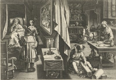 frengi ilacı Yeni icatlar ve keşifler (dizi başlığı) Nova Reperta (dizi başlığı) by Philips Galle (attributed to workshop of)