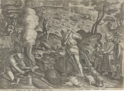 Konijnenjacht Jachttaferelen (dizi adı) Her türlü avcılık, avcılık ve balık tutmayı içerir (seri başlığı) by Philips Galle (possibly)
