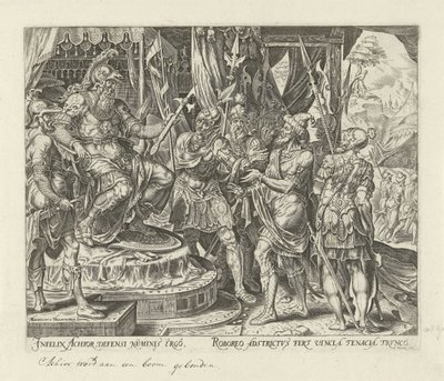 Holofernes için Achior Judit ve Holofernes Tarihi (dizi başlığı) by Philips Galle