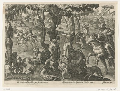 Apenjat Jachttaferelen (dizi adı) Her türlü avcılık, avcılık ve balık tutmayı içerir (seri başlığı) by Philips Galle