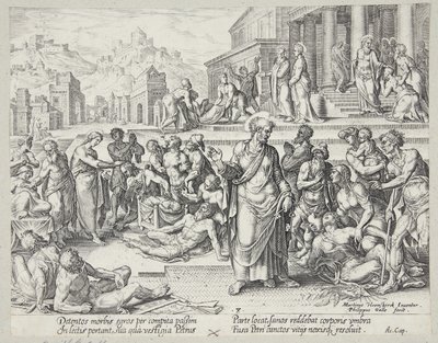 Petrus gölgesiyle hastaları iyileştiriyor by Philips Galle