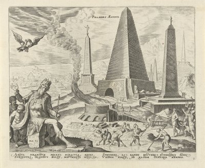 Mısır Piramitleri Aegypti Piramitleri (nesne üzerindeki başlık) Dünyanın Sekiz Harikası (dizi adı) by Philips Galle