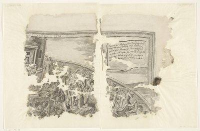 Cebes Tabula Cebetis Carta Vitae'nin sahnesinin sağ üst köşesi (nesnedeki başlık) by Philips Galle