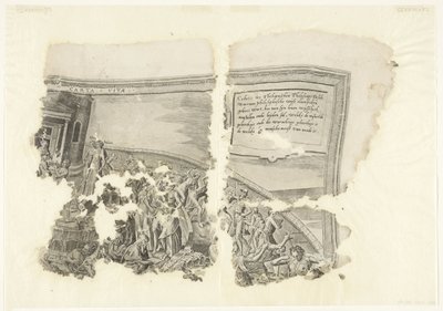 Cebes Tabula Cebetis Carta Vitae'nin sahnesinin sağ üst köşesi (nesnedeki başlık) by Philips Galle