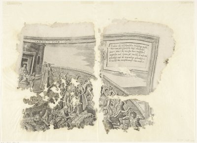 Cebes Tabula Cebetis Carta Vitae'nin sahnesinin sağ üst köşesi (nesnedeki başlık) by Philips Galle