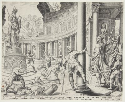 Ashtoreth, Chemosh ve Milcom tapınağının yıkımı by Philips Galle