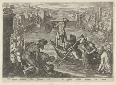 Visvangst net bir araya geldi Jachttaferelen (dizi adı) Her türlü avcılık, avcılık ve balık tutmayı içerir (seri başlığı) by Philips Galle