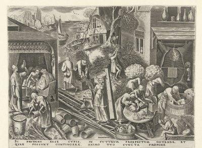 Dikkat Prudentia (nesne üzerindeki başlık) Yedi Erdem (dizi adı) by Philips Galle
