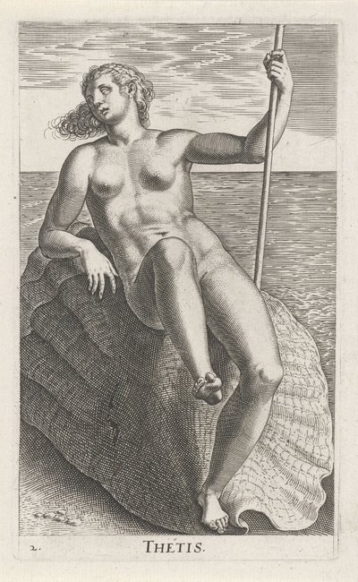 Waternimf Thetis Thetis (nesne üzerindeki başlık) Stroom- en waternimfen (dizi başlığı) okyanusit meme uçları ve potamidum (seri başlığı) by Philips Galle
