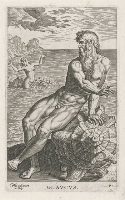 Zeegod Glaucus Glavcvs (nesne üzerindeki başlık) Rivier-en zeegoden (dizi adı) Marini