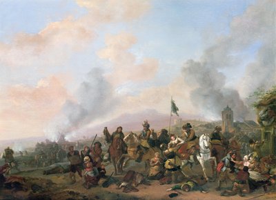 Bir Köyün Yağmalanması by Philips Wouwerman
