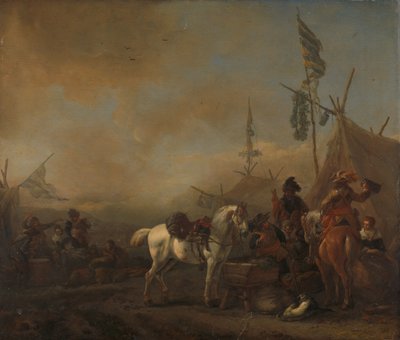 Bir Ordu Kampı, c.1662-1664 (panel üzerine yağlıboya) by Philips Wouwermans or Wouvermans