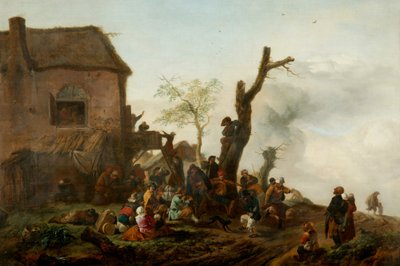 Bir Hanın Önündeki Mutlu Arkadaşlık by Philips Wouwermans or Wouwerman