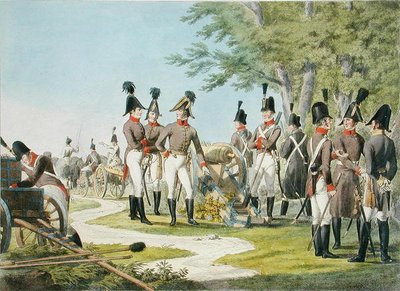 Napolyon Savaşlarından sonra İmparatorluk Kraliyet Avusturya Ordusunun Yeni Topçu ve Teçhizatı, c.1820 (renkli taş) by Phillip von (after) Stubenrauch