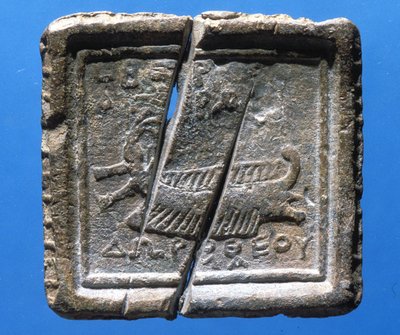 Bir gemiyi gösteren ağırlık (kurşun) by Phoenician