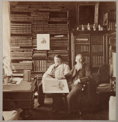 Pyotr Alexandrovich Efremov ve Alexei Petrovich Bakhrushin, 1896-1900 by Photo studio of Mikhail Volkov