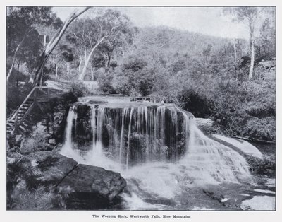 Ağlayan Kaya, Wentworth Şelalesi, Mavi Dağlar (s/b fotoğraf) by Photographer Australian