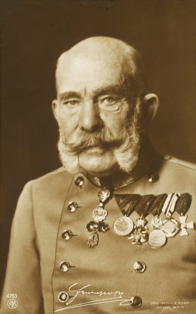 Avusturya İmparatoru I. Franz Joseph (b/w fotoğraf) by Photographer Austrian