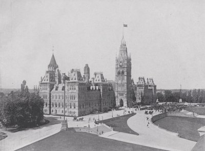 Merkez Blok, Parlamento Binaları, Ottawa (s/b fotoğraf) by Photographer Canadian