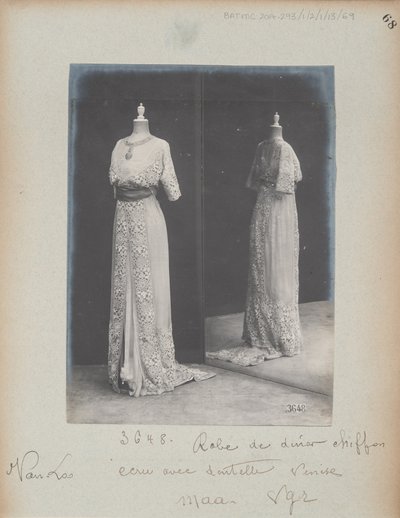 Albüm Sayfası: House of Worth, Akşam Yemeği Elbisesi by Photographer French