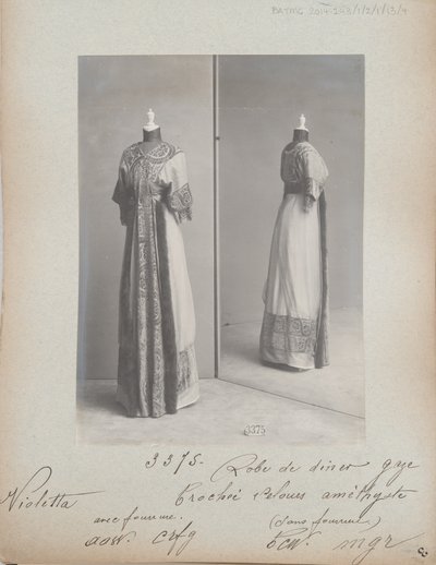Albüm Sayfası: House of Worth, Akşam Yemeği Elbisesi by Photographer French