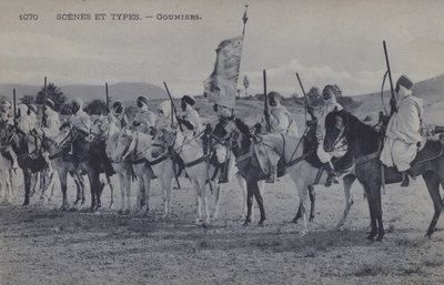 Faslı Goumiers, Fransız Afrika Ordusu altında görev yapan Müslüman askerler (s/b fotoğraf) by Photographer French
