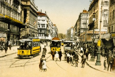 Tramvaylı Cannebiere, Marsilya, Fransa, c. 1900 (fotoğraf) by Photographer French