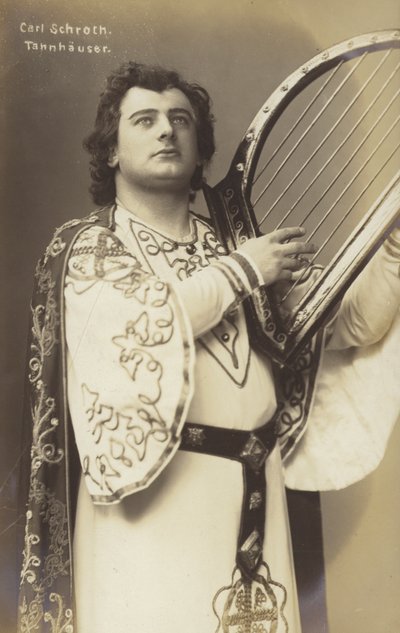 Carl Schroth, Alman opera sanatçısı Tannhauser olarak (s / b fotoğraf) by Photographer German