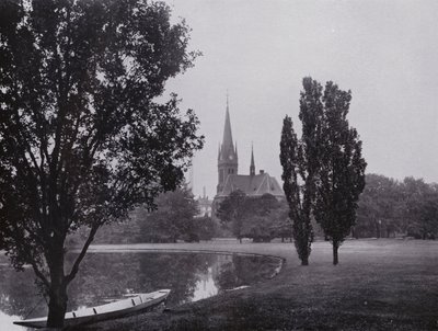 Leipzig: Luther Kilisesi ile Johannapark (s/b fotoğraf) by Photographer German