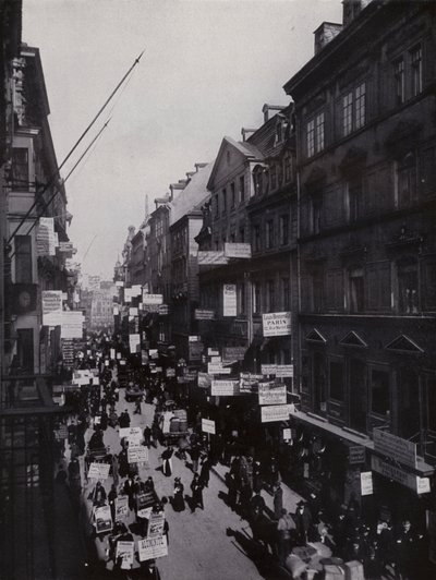 Leipzig: Fuar sırasında Petersstrasse (s/b fotoğraf) by Photographer German