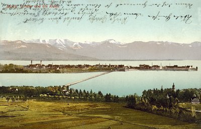 Lindau ve Alpler (renkli fotoğraf) by Photographer German