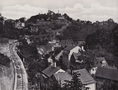 Loschwitz, teleferik (s/b fotoğraf) by Photographer German