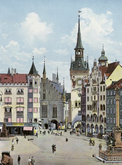 Münih/Münih: Eski Belediye Binası ile Marienplatz (fotoğraf) by Photographer German
