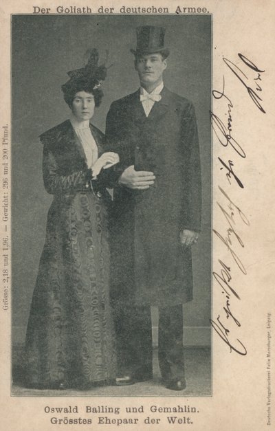 Oswald Balling ve eşi, dünyanın en uzun evli çifti (s/b fotoğraf) by Photographer German