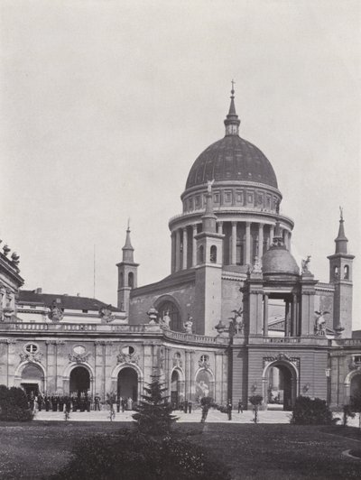 Potsdam, Stadtschloss, Fortunaportal ve St Nikolaikirche (s/b fotoğraf) by Photographer German