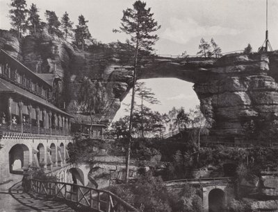 Prebischtor ve Otel (s/b fotoğraf) by Photographer German