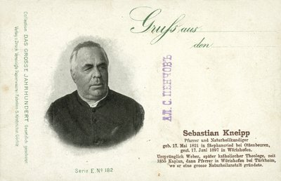 Sebastian Kneipp, Bavyera Katolik rahibi ve naturopatinin öncüsü (s/b fotoğraf) by Photographer German