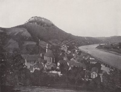 Şehir ve Kale Konigstein (s/b fotoğraf) by Photographer German
