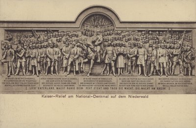 Kaiser, Nationaldenkmal üzerindeki kabartma, Almanya'nın birleşmesini anan anıt, Rudesheim am Rhein, Hessen (s/b fotoğraf) by Photographer German