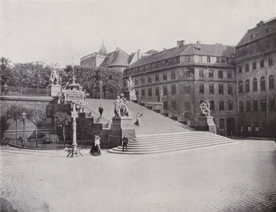 Brühlsche Terrasse Merdivenleri (s/b fotoğraf) by Photographer German