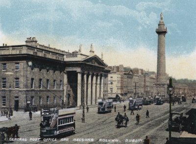 Genel Postane ve Nelsons Column, Dublin (renkli fotoğraf) by Photographer Irish