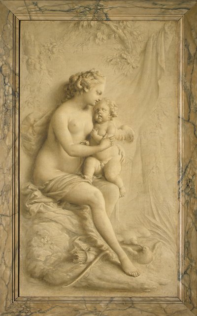 Venüs ve Aşk Tanrısı by Piat Joseph Sauvage